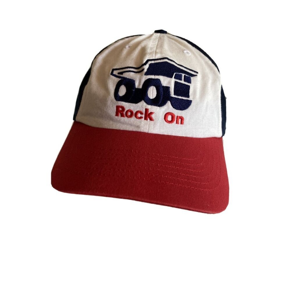 Caterpillar CAT Rock On Future Operator Dump Truck Hat Navy White Red Adjustable